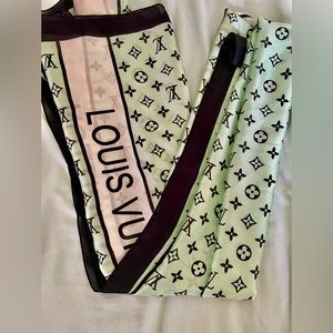Authentic Rare Lv Mint Green Silk Scarf